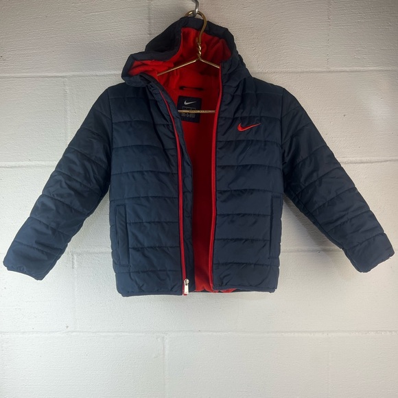 Nike Navy Blue Red Puffer Coat, 7 - Picture 1 of 5